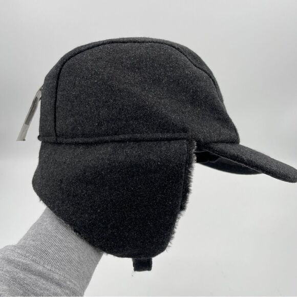 ~Public Opinion Men's Grey Faux Fur Detail Trapper Hat & Glove Set NEW - Picture 4 of 10